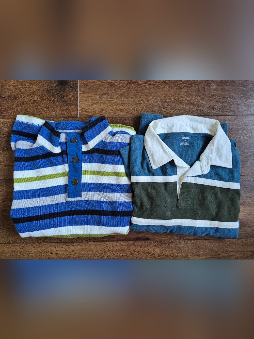 Gymboree Ice Hero Sweatshirt & Rugby Shirt Boys Size 12 Blue Green White